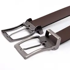Cinto Masculino Dupla Face Em Couro Preto e Marron