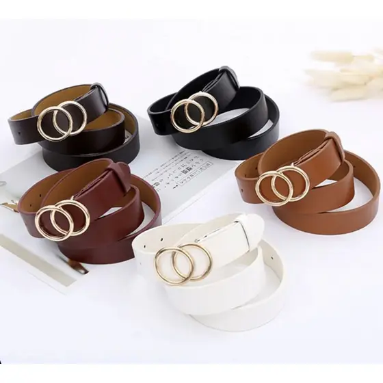 Cinto Feminino Fivela Dupla Redonda Elegance
