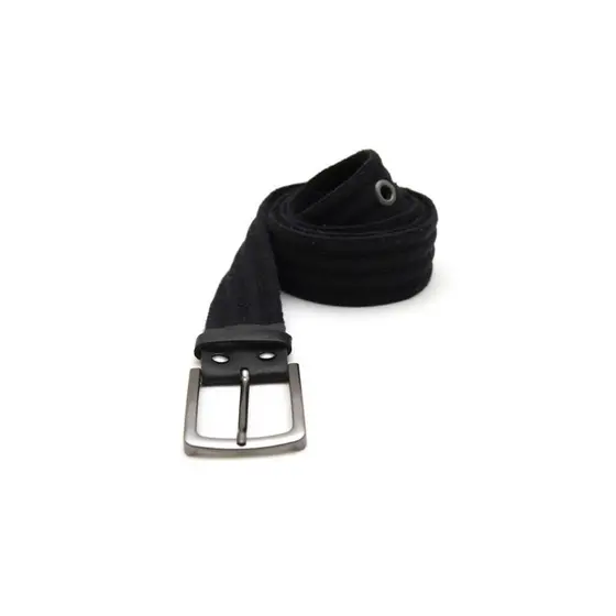 Cinto Casual Masculino Em Lona Flexível Cor Preta