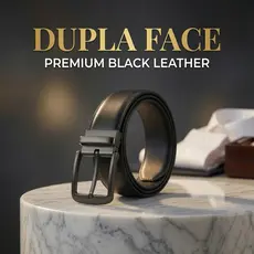 Cinto Masculino Dupla Face 2 em1 Social Casual Ajustável Fivela Giratória Elegante Premium Resistente Presente Masculino
