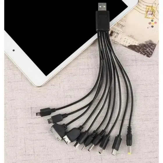 Cabo USB carregador para notbook ,celular,tablet, 10 Em 1 Universal