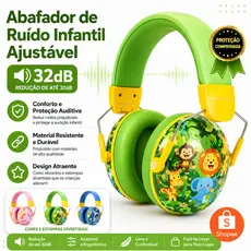 Protetor Auricular Infantil 32dB Abafador de Ruído Confortável Seguro para Crianças