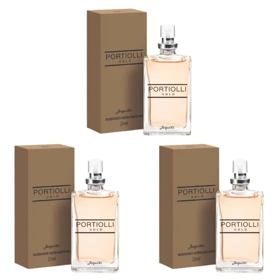 Colônia Portiolli Gold 25ml (3 Unidades) - Jequiti