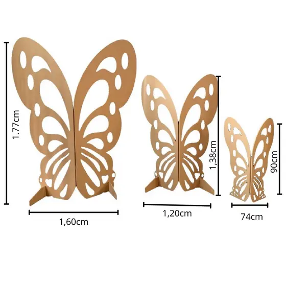 borboleta dobrável pequena em mdf para decoração de festa