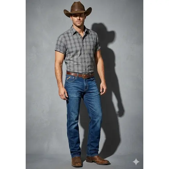 Calça ariat jeans country 100% algodão