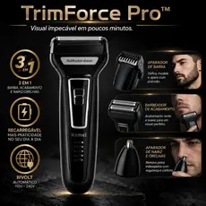 Aparador de Barba 3 em 1 Kemei KM-6558 Recarregável Bivolt Barbeador Elétrico Aparador de Nariz e Acabamento Masculino