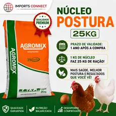 Núcleo Postura Galinha Poedeira - Fase De Produção de Ovos 25 Kg
