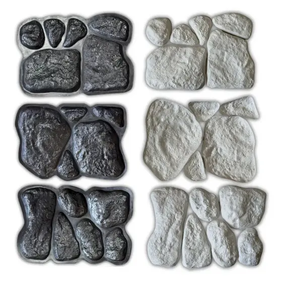 Kit 3 Moldes Pedra Rústica Decorativa para Revestimento Gesso e Cimento