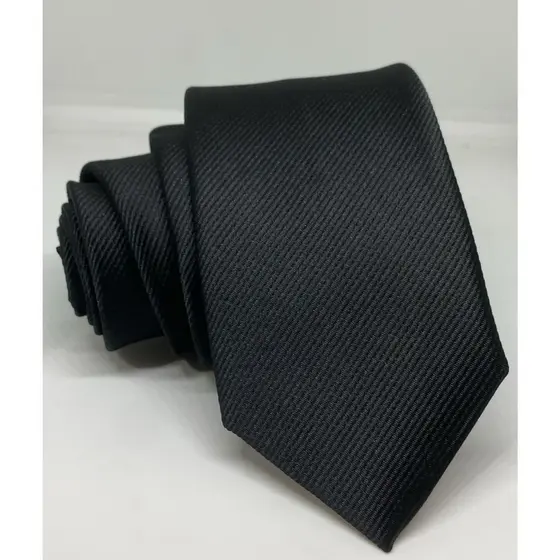Gravata Slim Masculina Preta e Cinza Social | Clássica para Casamento, Formatura e Trabalho
