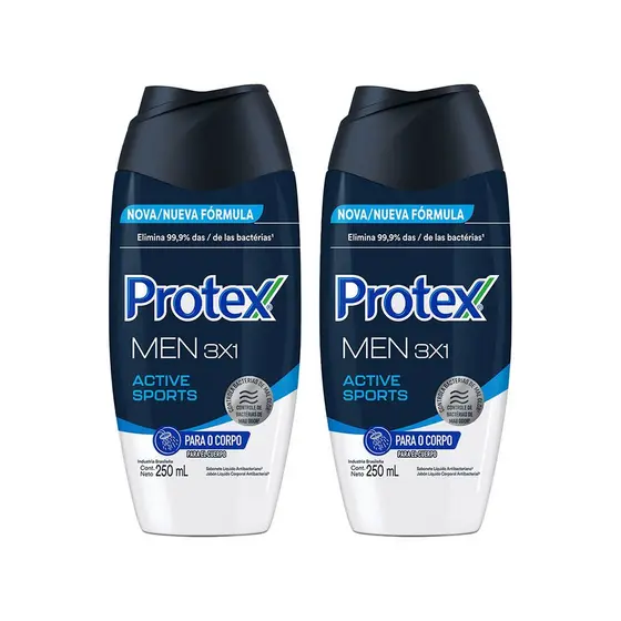 Kit Sabonete Líquido Protex Men Sport 250ml com 2 unidades