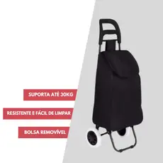 Carrinho De Compras Bag Dobrável C/ Rodas Suporta 30kg Mor