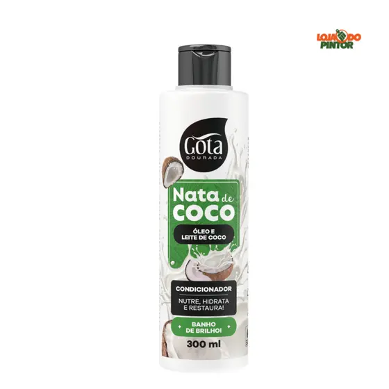 Condicionador Nata de Coco 300ml Nutre Hidrata Restaura Gota Dourada