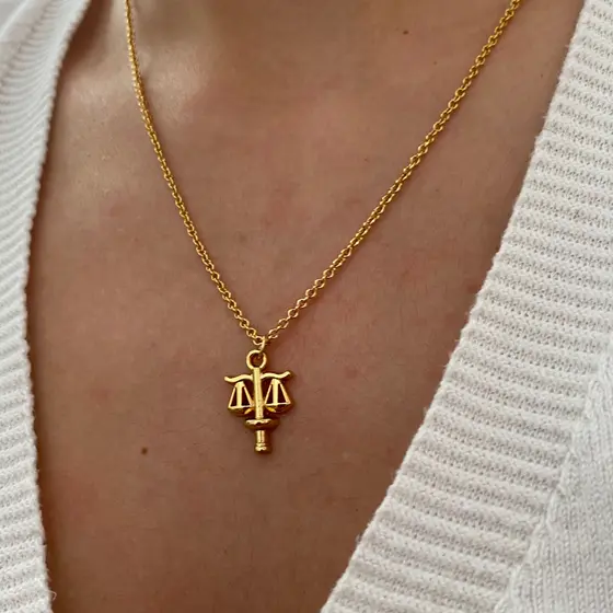 Colar Personalizado Direito Advogado(a) Folheada a Ouro 18K Colar Pingente Profissão Advogado(a)