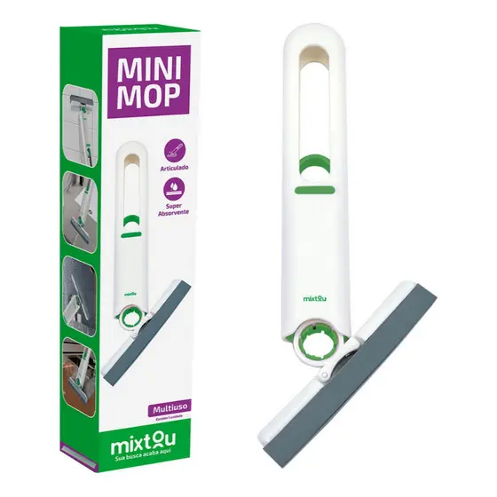 Mini Mop Rodinho Articulado Super Absorvente Para Pia e Multiuso Portátil Limpeza Vidro Pia Banheiro