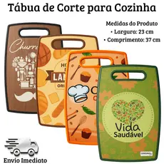 Tábua de Corte Cozinha Churrasco Legumes Plástico Resistente Higiênica 23x37 Leve
