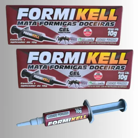 2un Gel Mata Formigas Doceiras Caseiras 10g Formikell Inseticida