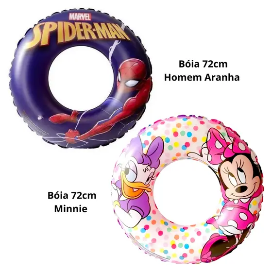 Boia Infantil Circular Inflável Homem Aranha Piscina 30kg 72cm