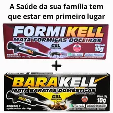 Formikell e Barakell Mata Formigas e Mata Baratas Inseticida Seringa