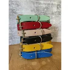 Kit 6 Coleiras de Couro para Cachorro Ajustável Pequeno Médio Grande Cores Sortidas