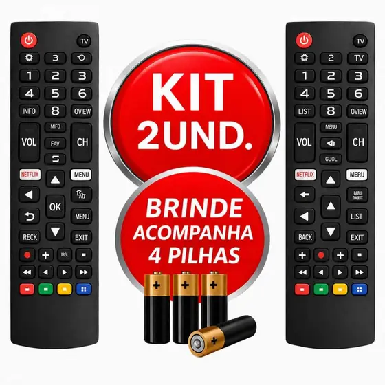 Kit Controle Remoto LG Smart tv Compatível LCD LED HDTV UHD OLED 3D E 4K