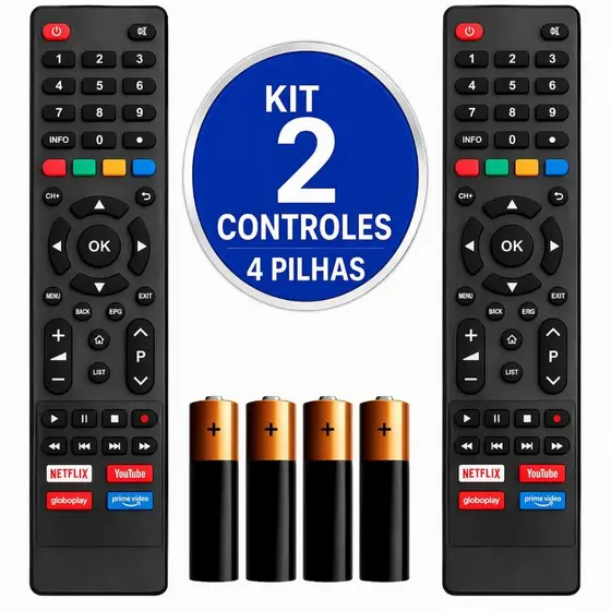 Kit Controle Remoto TV Philco Smart Compatível com Teclas de Acesso Rapido para os App