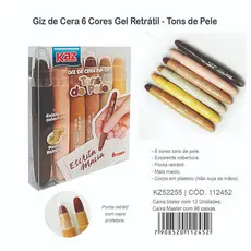Giz de Cera em Gel Retrátil Kaz - Tons de Pele