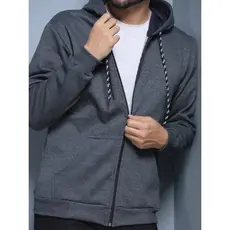moletom com ziper blusa de frio flanelado com capuz casaco unissex liso sem estampa
