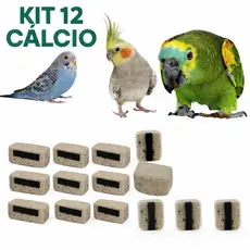 Pedra de Cálcio Pássaros Kit Pet Auxilia Digestão Alivio Estresse Calopsita Periquito Papagaio