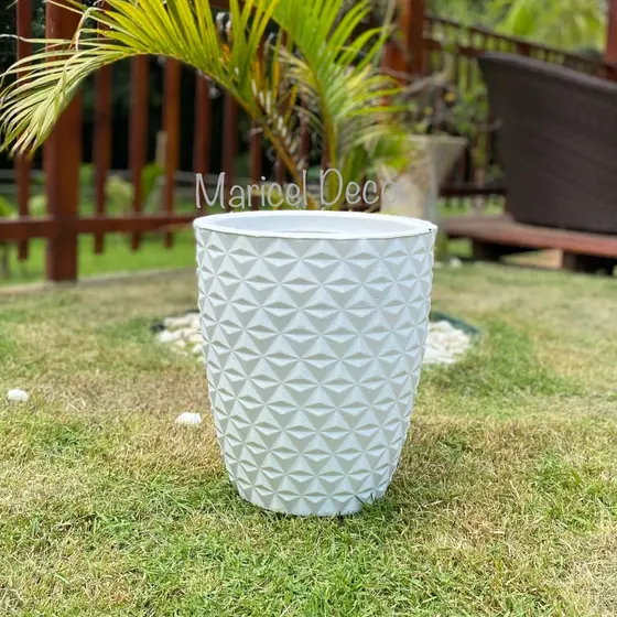 Vaso para plantas Decortavio 30x25cm Diamante em Polietileno