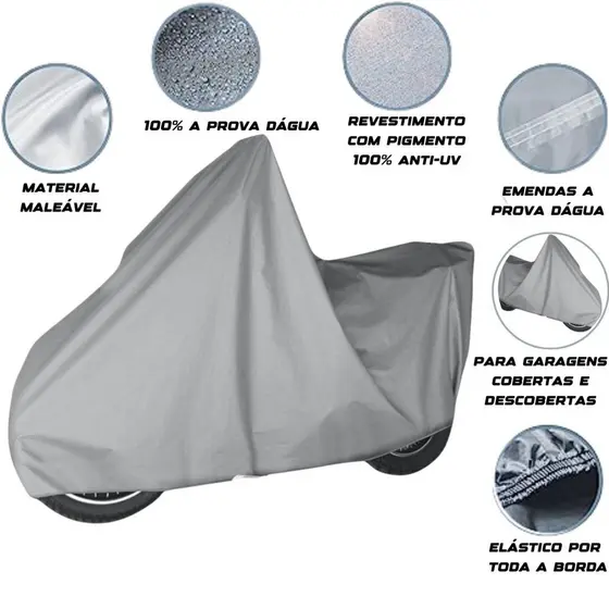 Capa Pra Cobrir Moto Impermeável Forrada e Sem Forro Anti UV e Chuva