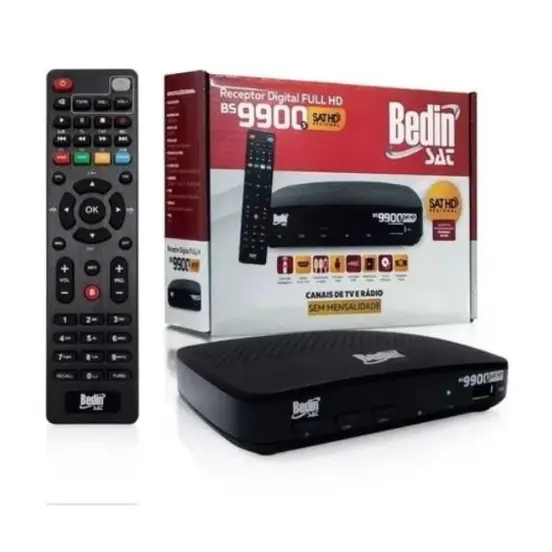 RECEPTOR DE PARABOLICA BANDA KU BEDIN SAT BS 9900s (COMPATIVEL COM ANTENAS DA SKY,CLARO TV,OI TV)