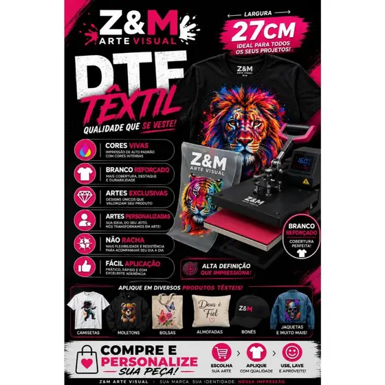 DTF TÊXTIL ENVIO EM 24 HORAS