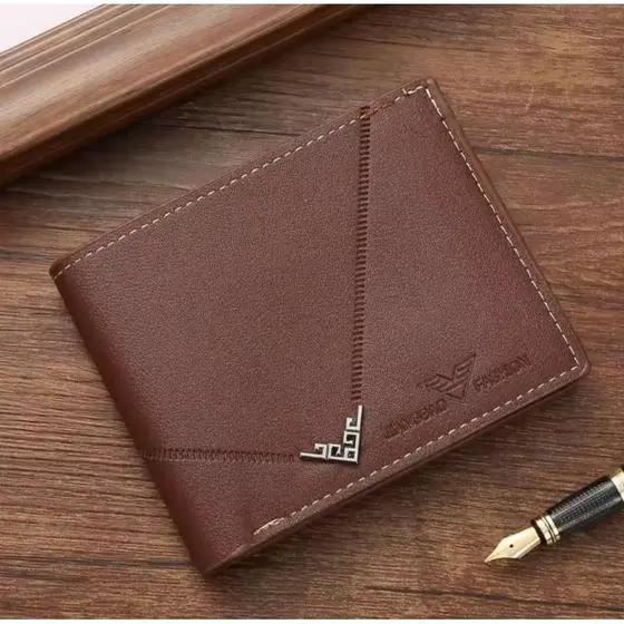 carteira Masculina Couro PU Slim Premium | Porta Cartões + Dinheiro | Compacta Elegante Preta/Marrom