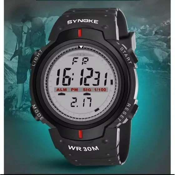 Relógio Digital Masculino Esportivo Preto LED Multifunção