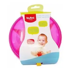 Prato Térmico Com Ventosa Rosa Buba Para Bebe 
