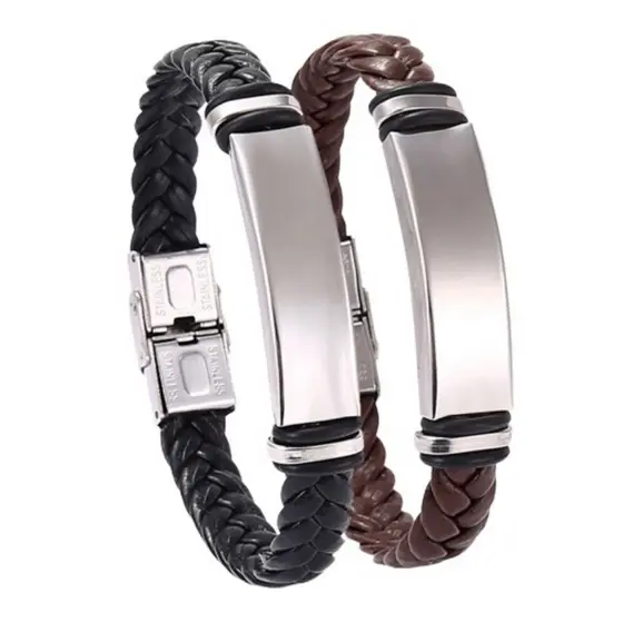 Nova Pulseira Magnética Relógio De Corda De Couro De Liga vintage Masculino Melhora A Energia E Resistência