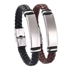 Nova Pulseira Magnética Relógio De Corda De Couro De Liga vintage Masculino Melhora A Energia E Resistência