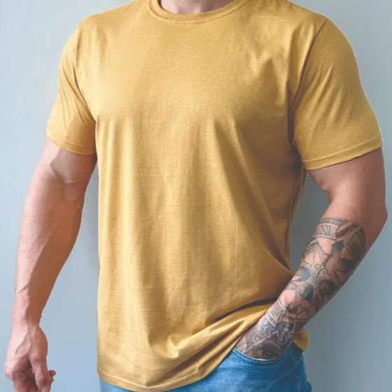 Kit 3 Camiseta masculina manga curta - 50% Algodão 50% Poliéster cores variadas