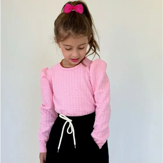Blusa manga longa Infantil Menina - Mangas bufante