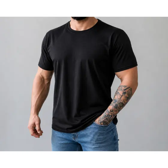 Camiseta Masculina Básica de Algodão