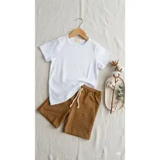 Conjunto Infantil Masculino Verão Algodão Premium Camiseta e Bermuda Saruel Conforto Dia a Dia TAM 4 AO 10