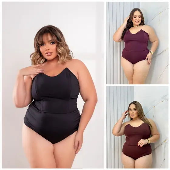 Body Maiô Plus Size Corset com Aspa Veste do 44 ao 50