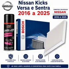 Filtro Ar Condicionado Nissan Kicks Versa Sentra 2016 a 2025 + Higienizador