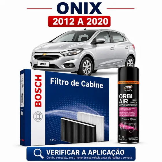 Filtro Ar Condicionado Onix  2019 2018 2017 2016 2015 2014 2013 2012  Cabine + Higienizador