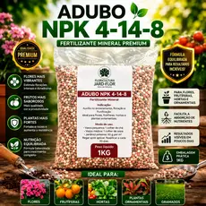 Adubo NPK 4-14-8 1kg Premium | Estimula Floração, Frutificação e Enraizamento