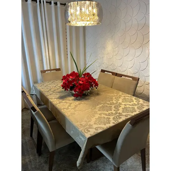 Linda Toalha de Mesa Jacquard Luxo 6 Lugares 2,10x1,40 IMPERDIVEL