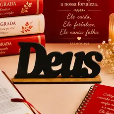 Palavra de Mesa Deus com base em MDF