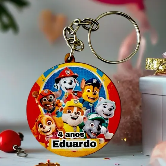 Kit Chaveiro ADESIVADO PATRULHA CANINA, PERSONALIZADO, para escola, festa, decoração  aniversário