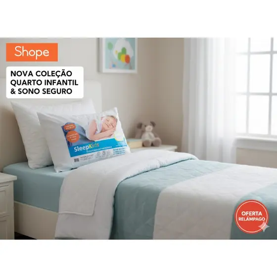 Travesseiro Infantil SleepKids Antialérgico | Proteção Antimicrobiana | Conforto para o Crescimento | Ideal até 10 anos