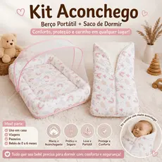 Kit Aconchego Berco Portatil e Saco de Bebe